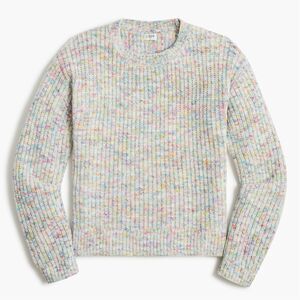 J.Crew Womens 3X Chenille Boxy Crewneck Sweater in Colorful Confetti Long Sleeve